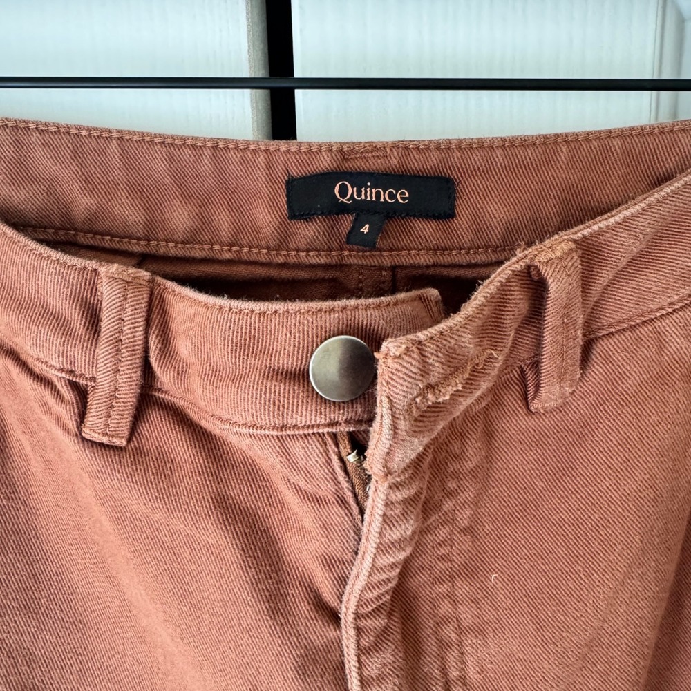 Quince Ultra-Stretch 24/7 Smart Chino Pants Rust Brown Straight Leg Size 4 - Picture 3 of 4